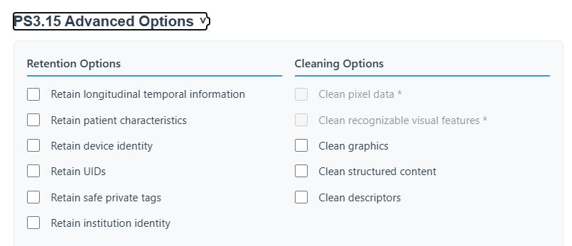 Advanced PS3.15 options panel