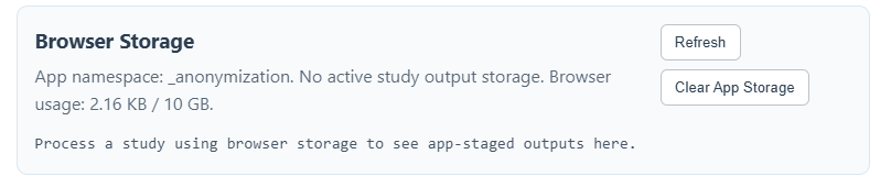 Browser storage (OPFS) panel